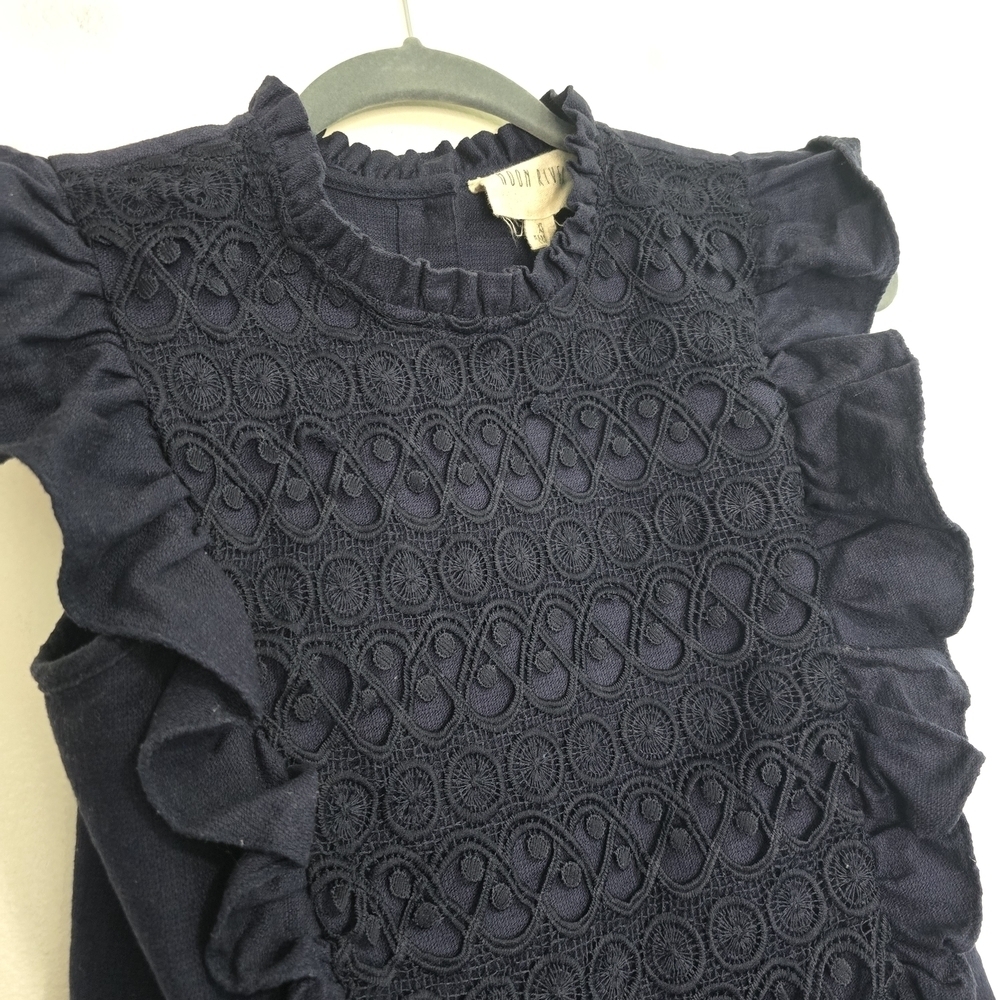 Moon River Blue Ruffled Crop Top - Picture 5 of 9